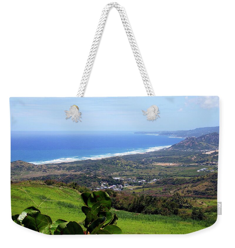Cherry Hill Weekender Tote Bag featuring the photograph View from Cherry Hill, Barbados by Kurt Van Wagner