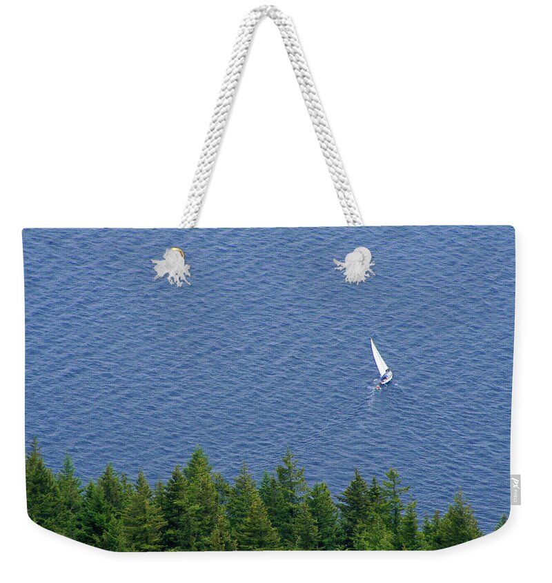 Orcas Island Weekender Tote Bag featuring the photograph View From Constitution Mountain by Art Block Collections