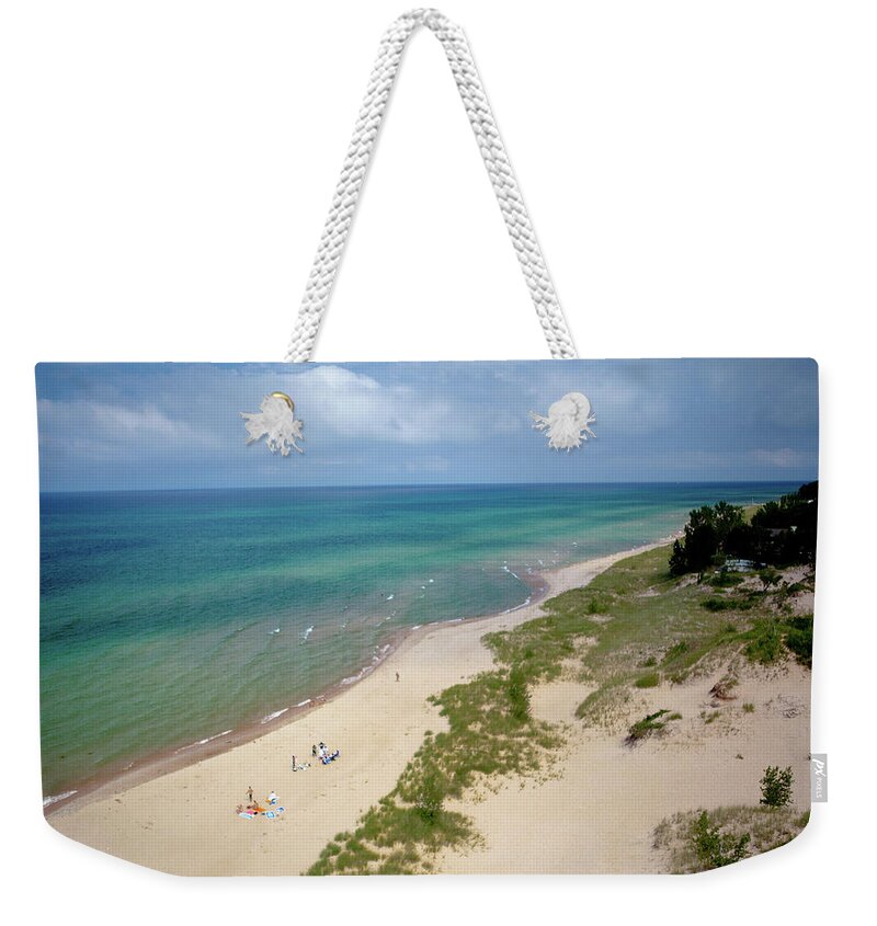 Silver Lake State Park Weekender Tote Bag featuring the photograph View from the Top of the Dune by Rich S