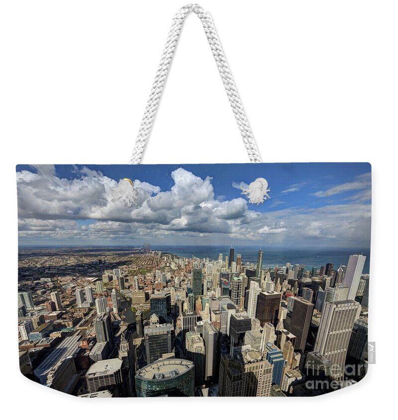 Architecture Tour Weekender Tote Bag featuring the photograph View From The Willis Tower Chicago by Wayne Moran