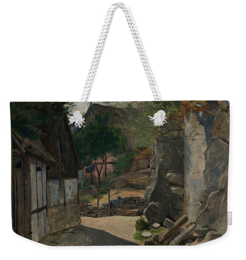 19th Century Art Weekender Tote Bag featuring the painting View of Gudhjem by Otto Haslund