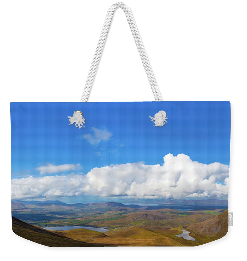 Blackvalley Weekender Tote Bag featuring the photograph View of the Kerry landscape from Macgillycuddy's Reeks by Semmick Photo