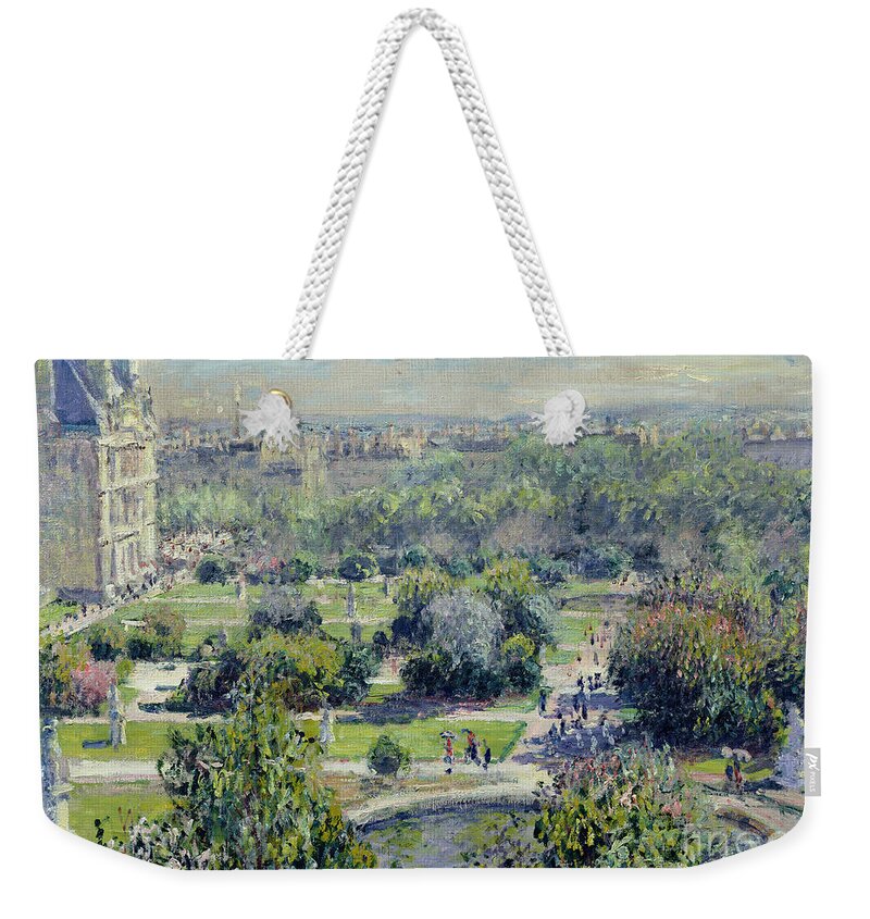 View Weekender Tote Bag featuring the painting View of the Tuileries Gardens by Claude Monet