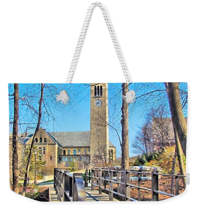 Mcgraw Tower Weekender Tote Bag featuring the photograph View to McGraw Tower by Elizabeth Dow