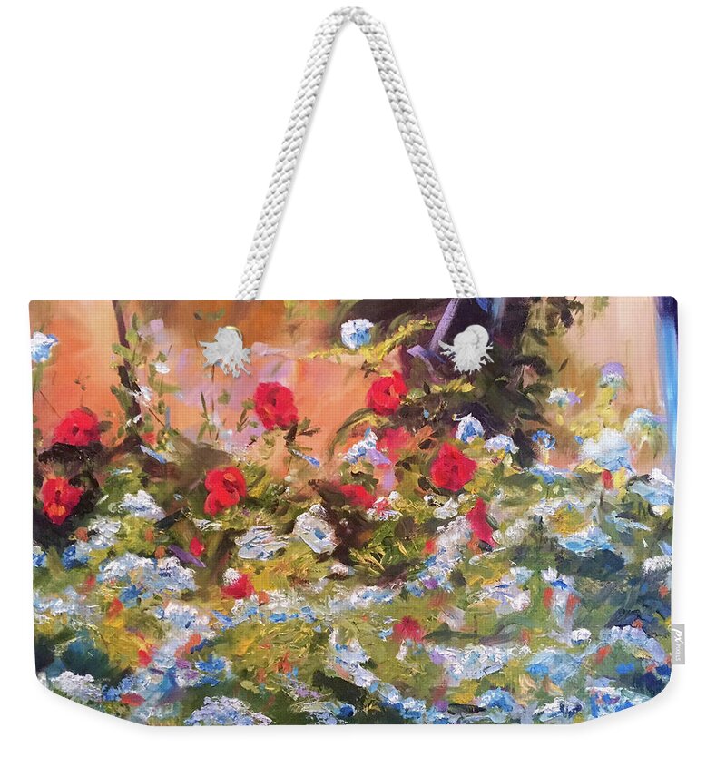  Weekender Tote Bag featuring the painting Villefranche Blossums by Josef Kelly