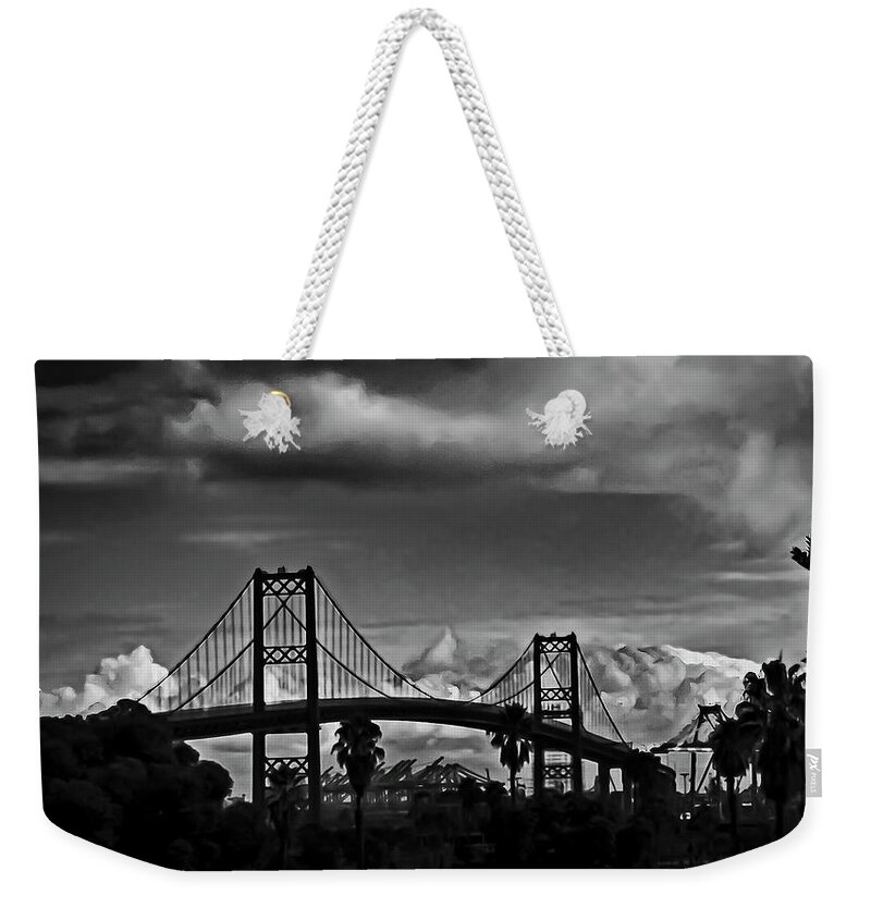 Bridge Weekender Tote Bag featuring the photograph Vincent Thomas Bridge by Joseph Hollingsworth