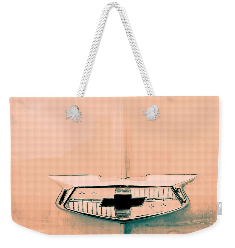 Chevrolet Weekender Tote Bag featuring the photograph Vintage 1940's Chevrolet by Cathy Anderson