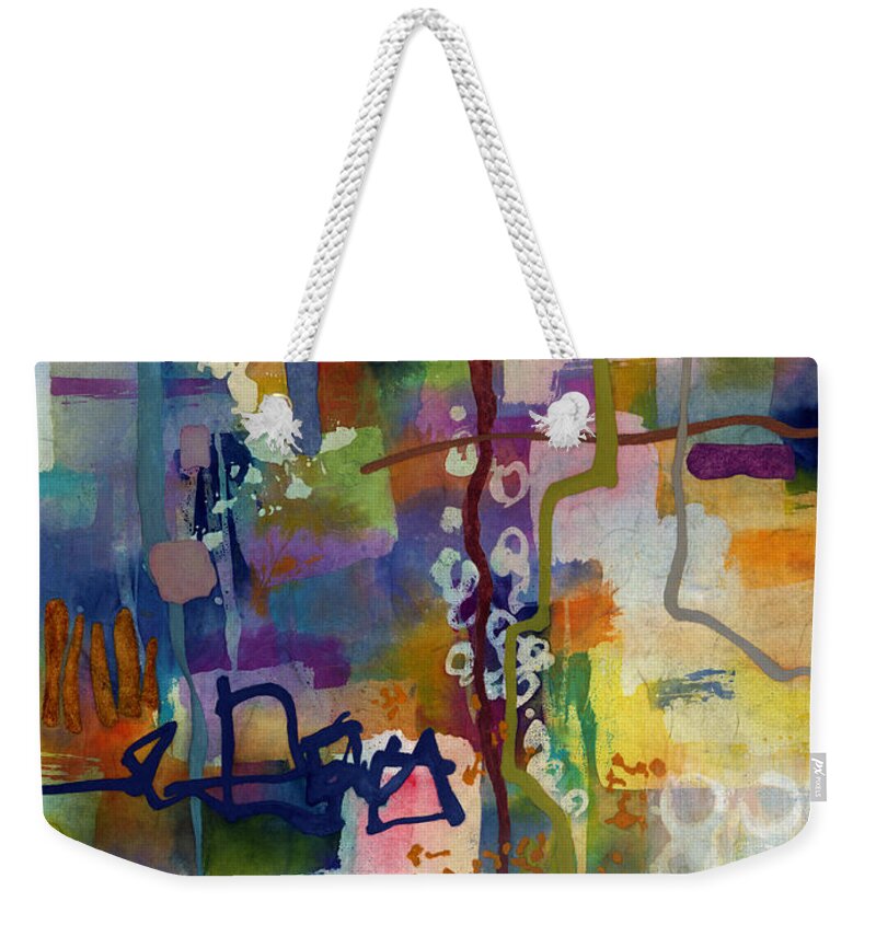 Abstract Weekender Tote Bag featuring the painting Vintage Atelier 2 by Hailey E Herrera