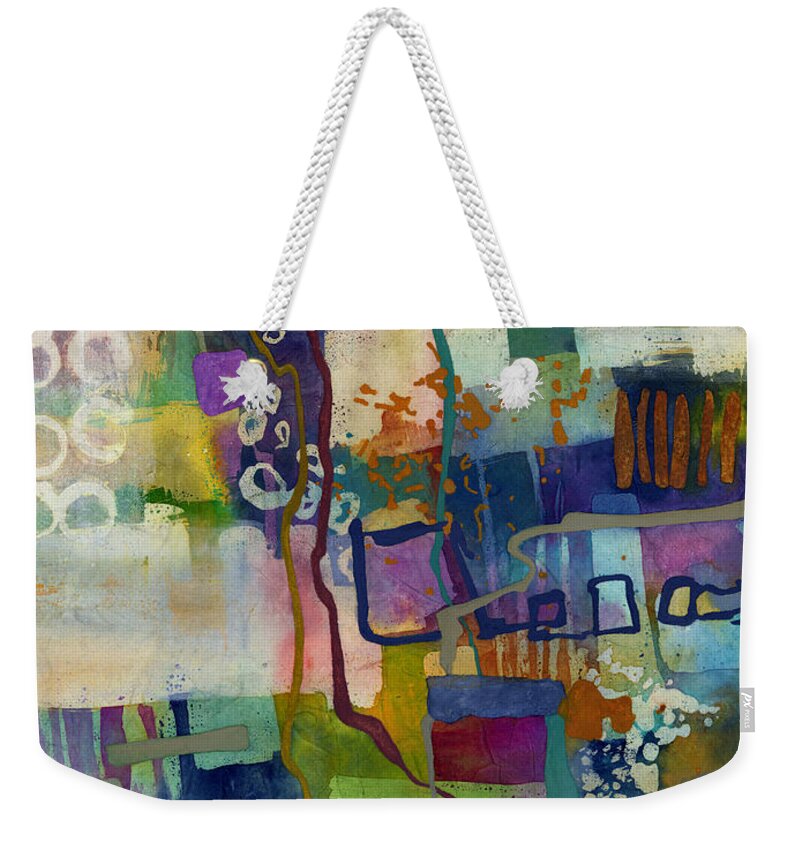 Abstract Weekender Tote Bag featuring the painting Vintage Atelier by Hailey E Herrera