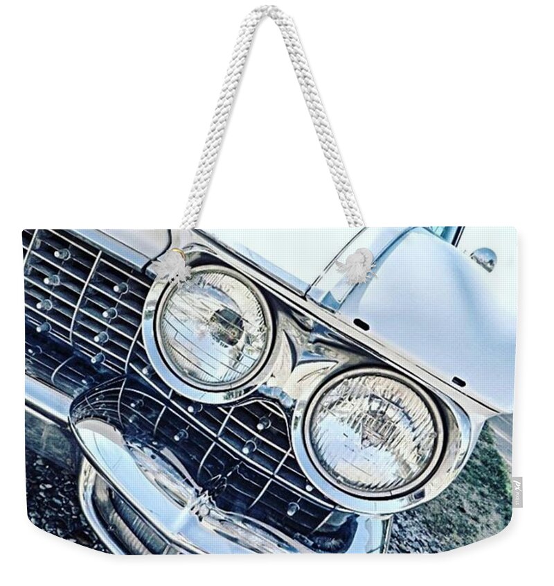 Instahappy Weekender Tote Bag featuring the photograph #vintage #carcorners Just Make So by Austin Tuxedo Cat