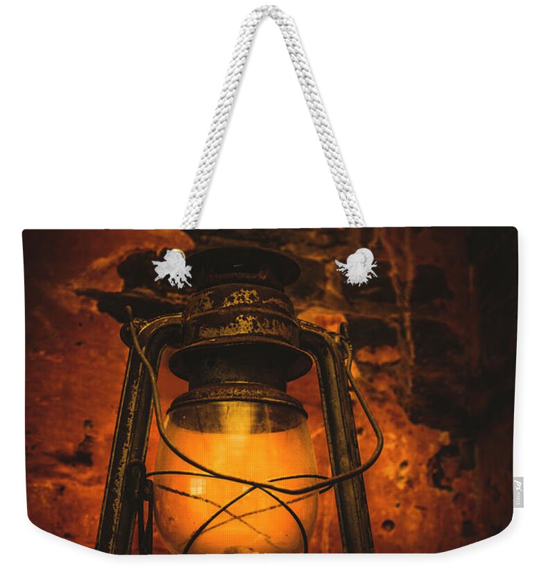 Lantern Weekender Tote Bag featuring the photograph Vintage colonial lantern by Jorgo Photography