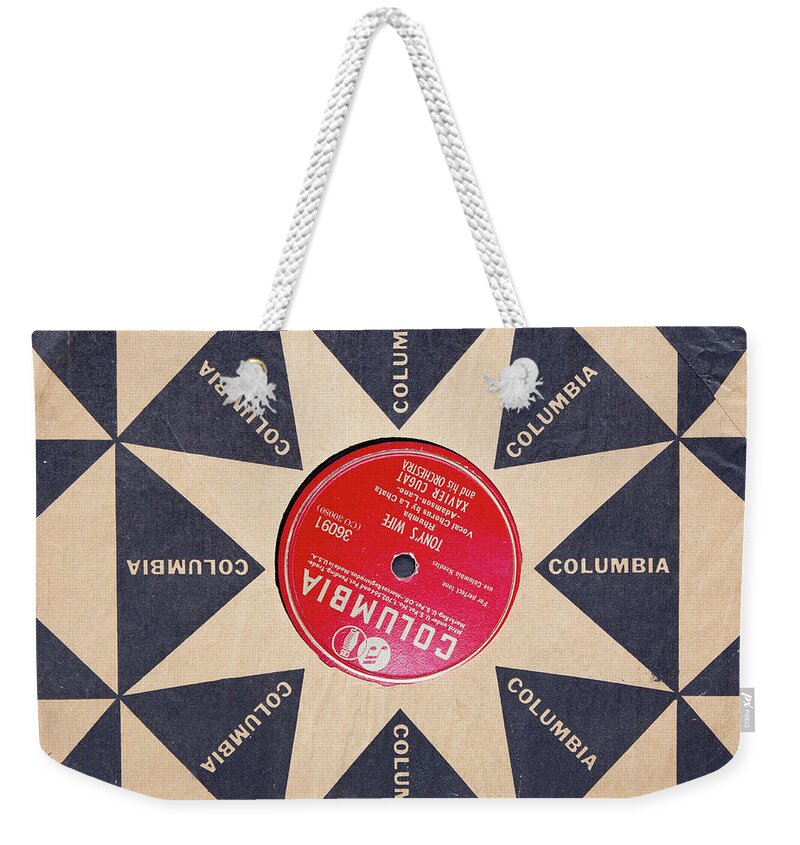 45s Weekender Tote Bag featuring the photograph Vintage Columbia Records Graphic Design by Edward Fielding