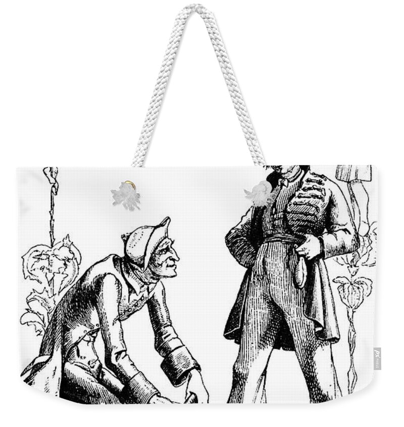 Vintage Weekender Tote Bag featuring the painting Vintage Early 17th Century Print by Vintage Collectables
