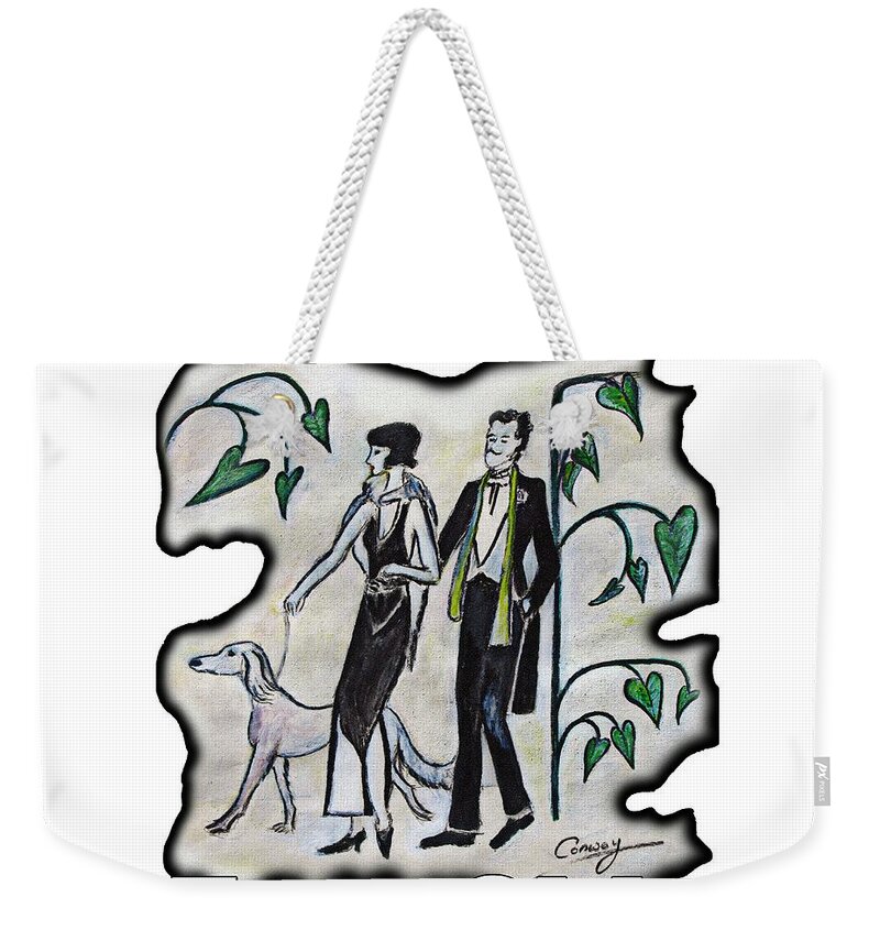 Fashion Weekender Tote Bag featuring the painting Vintage fashion Tres Chic by Tom Conway
