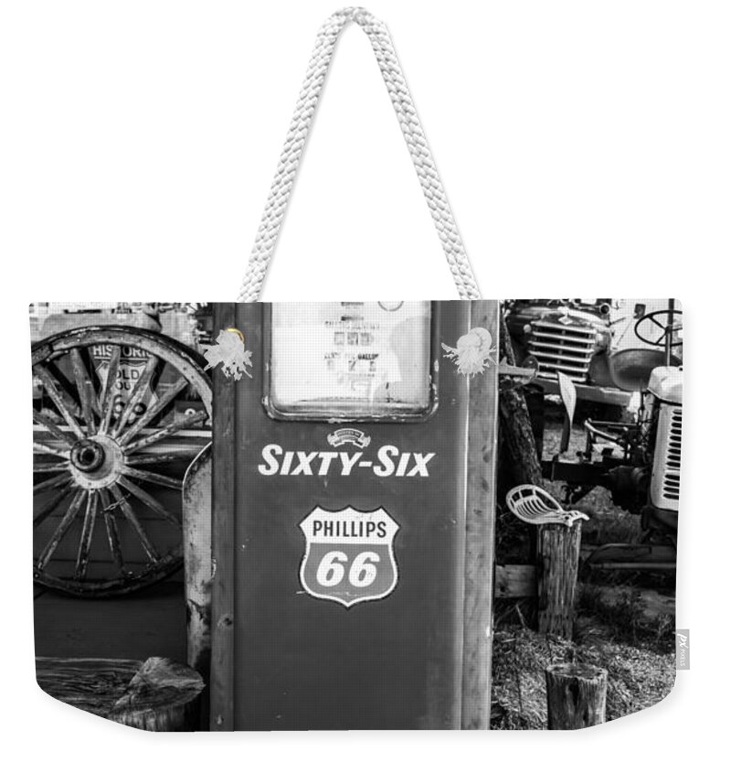 Gas Pump Weekender Tote Bag featuring the photograph Vintage Gas Pump by Anthony Sacco