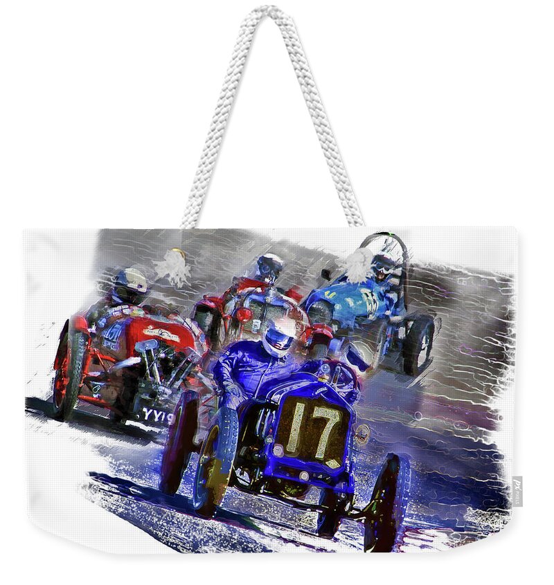 Race Cars Weekender Tote Bag featuring the photograph Vintage Grit by Tom Griffithe