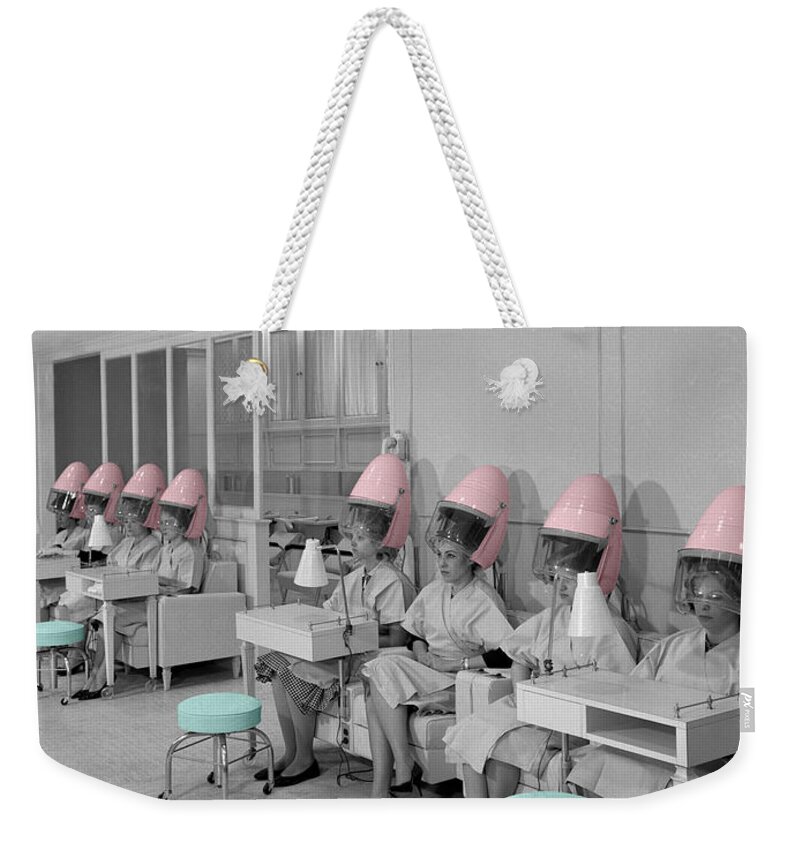 Hair Salon Weekender Tote Bag featuring the photograph Vintage Hair Salon by Andrew Fare