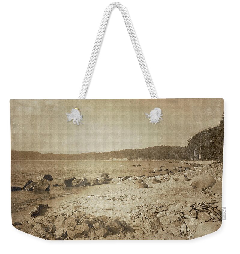 Michigan Weekender Tote Bag featuring the photograph Vintage Lake Superior by Phil Perkins