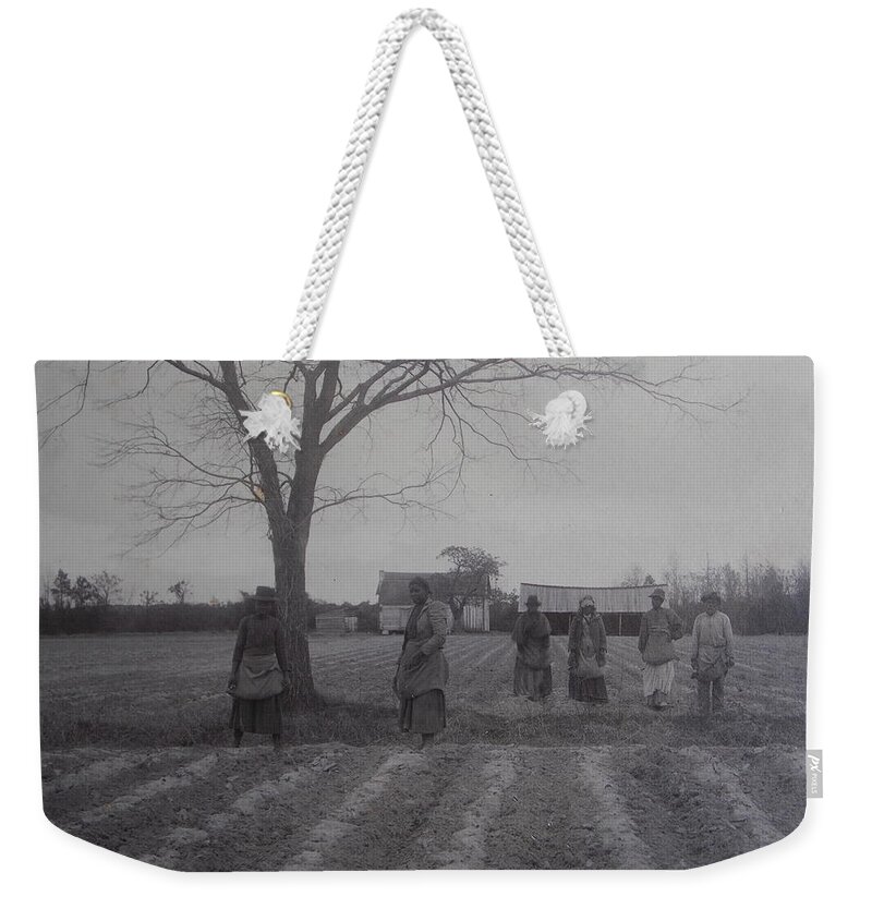 Sharecropper Weekender Tote Bag featuring the photograph Vintage Photograph 1902 New Bern North Carolina Sharecroppers by Virginia Coyle