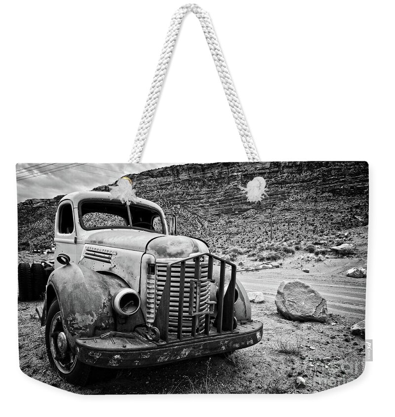 Truck Weekender Tote Bag featuring the photograph Vintage truck by Delphimages Photo Creations