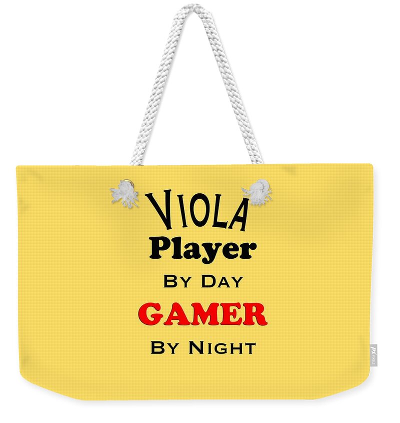 Viola Player By Day Gamer By Night; Viola; Orchestra; Band; Jazz; Viola Violaian; Instrument; Fine Art Prints; Photograph; Wall Art; Business Art; Picture; Play; Student; M K Miller; Mac Miller; Mac K Miller Iii; Tyler; Texas; T-shirts; Tote Bags; Duvet Covers; Throw Pillows; Shower Curtains; Art Prints; Framed Prints; Canvas Prints; Acrylic Prints; Metal Prints; Greeting Cards; T Shirts; Tshirts Weekender Tote Bag featuring the photograph Viola Player By Day Gamer By Night 5635.02 by M K Miller