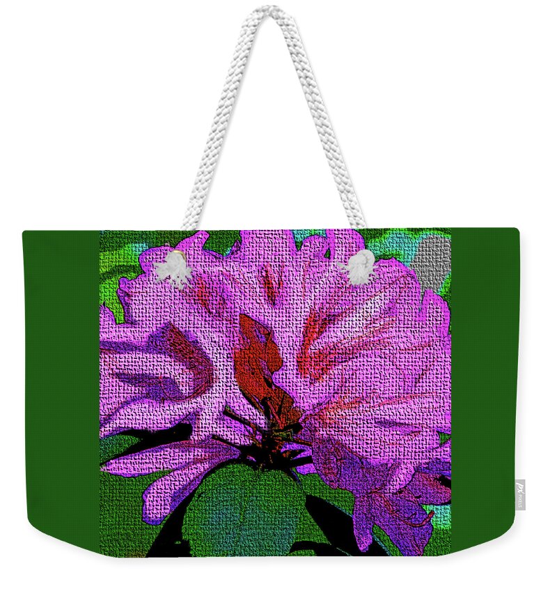Flowers Weekender Tote Bag featuring the digital art Violet Azalea by Rod Whyte