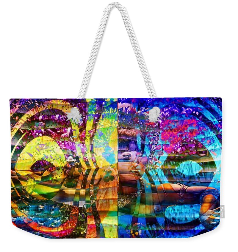 Violet Dream Weekender Tote Bag featuring the photograph Violet dream spiral by Jean Francois Gil