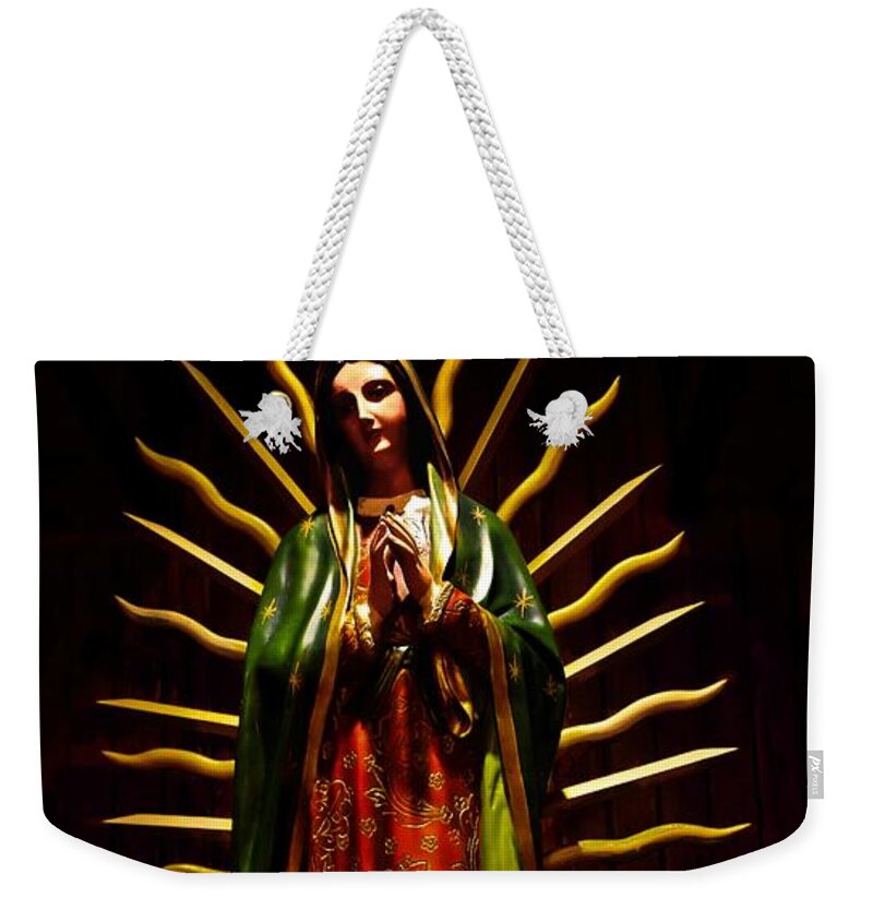 Virgin Of Guadalupe Weekender Tote Bag featuring the photograph Virgin of Guadalupe by Joan Reese