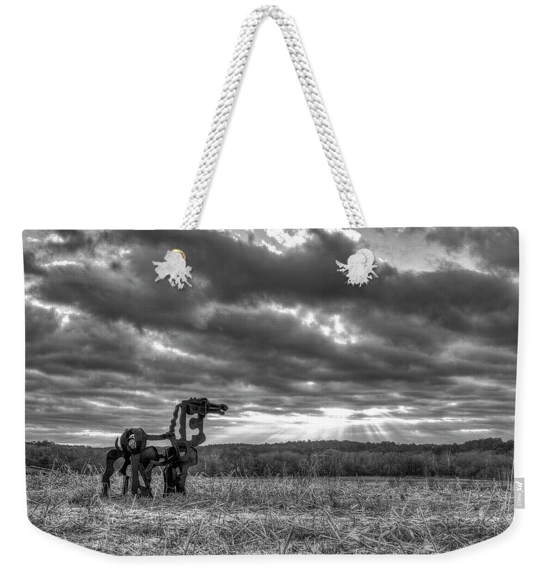 Reid Callaway Visible Lights Weekender Tote Bag featuring the photograph Visible Lights The Iron Horse Sunrise Art by Reid Callaway