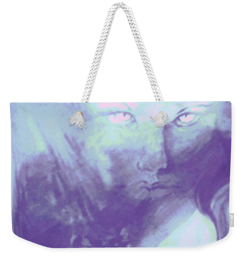 Female Face Weekender Tote Bag featuring the painting Visions Of The Night by Denise F Fulmer