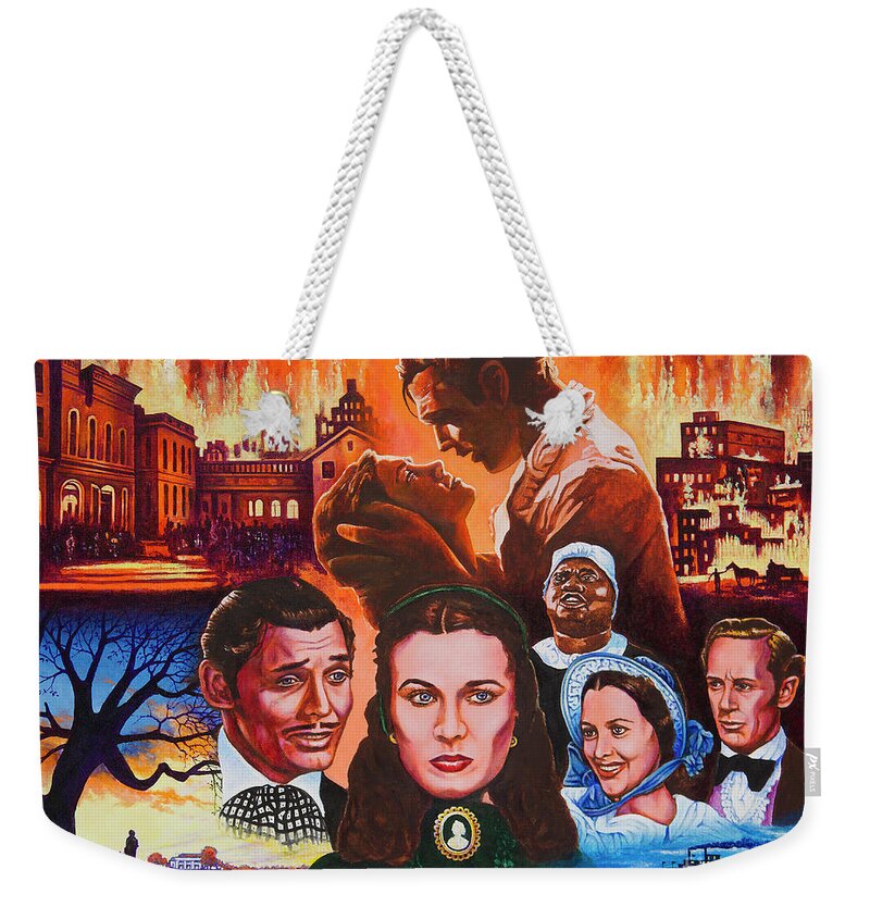 Vivien Leigh Weekender Tote Bag featuring the painting Vivien by Michael Frank