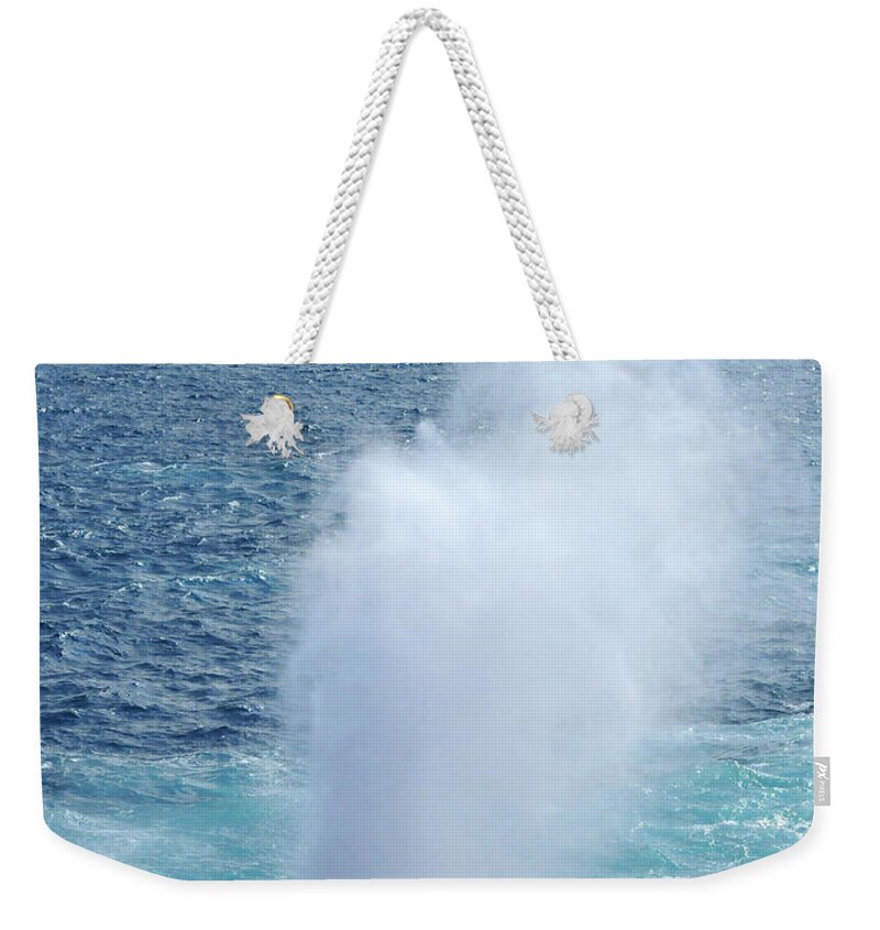 Blow Weekender Tote Bag featuring the photograph Volcanic Rock Blowhole by Ted Keller