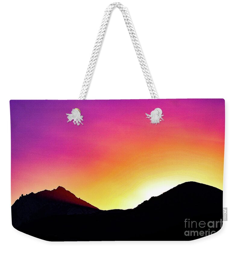 Landscape Weekender Tote Bag featuring the photograph Volcanic Sunrise by Adam Morsa