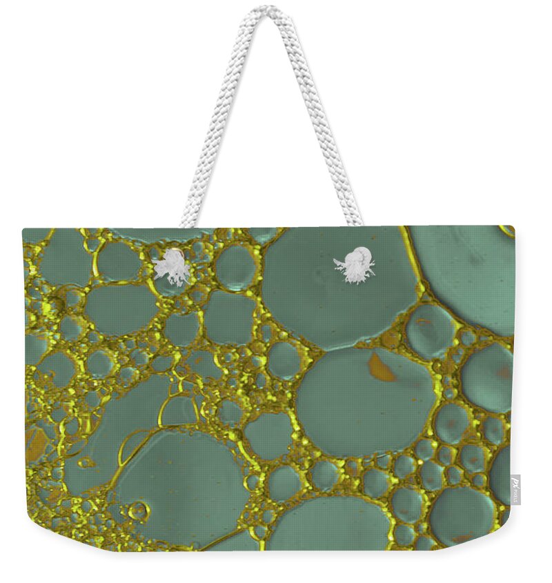 Oil Weekender Tote Bag featuring the photograph Volcanic Turquoise Gold by Bruce Pritchett