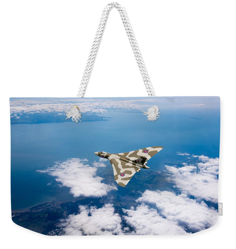 Avro Vulcan Weekender Tote Bag featuring the photograph Vulcan over South Wales by Gary Eason