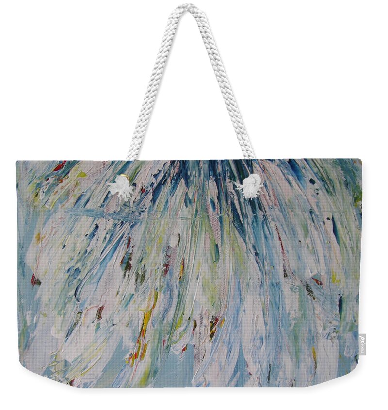 Abstract Painting Weekender Tote Bag featuring the painting W24 - foru II by KUNST MIT HERZ Art with heart