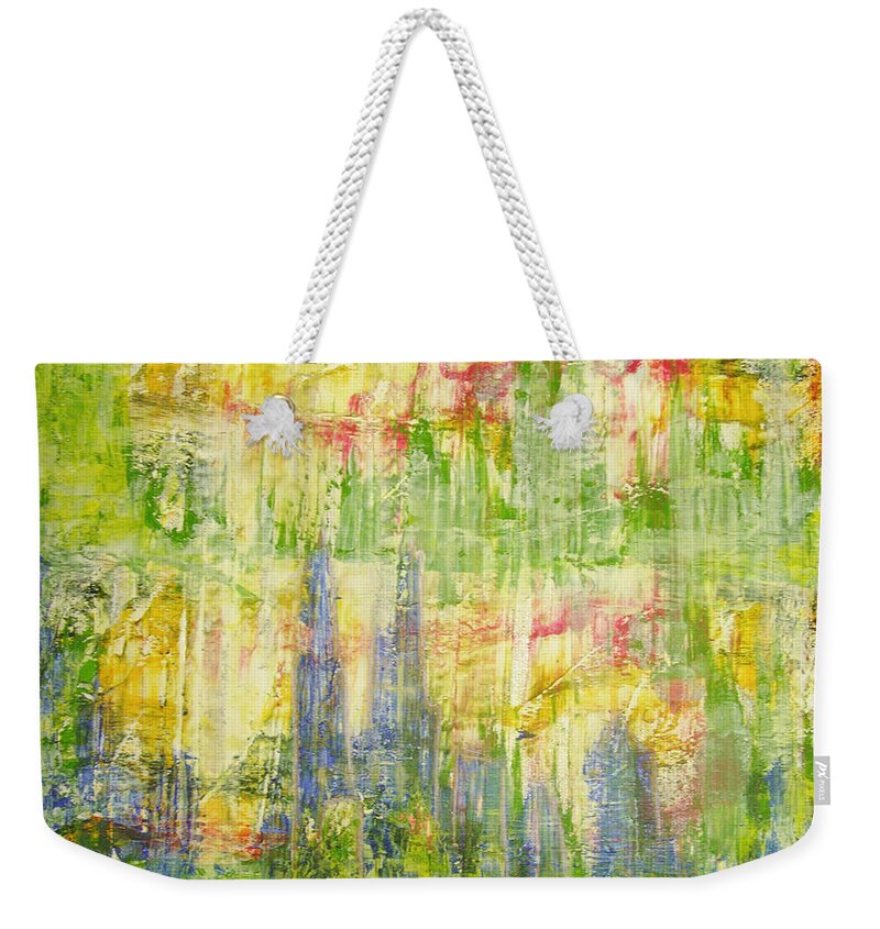 Acryl Painting Artwork. Mixed Media Weekender Tote Bag featuring the painting W9 - the dome by KUNST MIT HERZ Art with heart