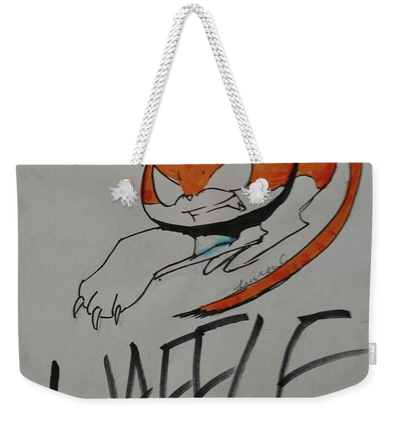  Weekender Tote Bag featuring the drawing Waffle by Lauren Champion