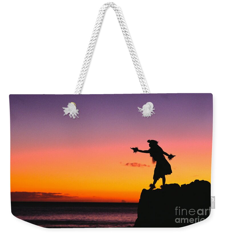 Aloha Weekender Tote Bag featuring the photograph Wahine Hula Dancer by William Waterfall - Printscapes