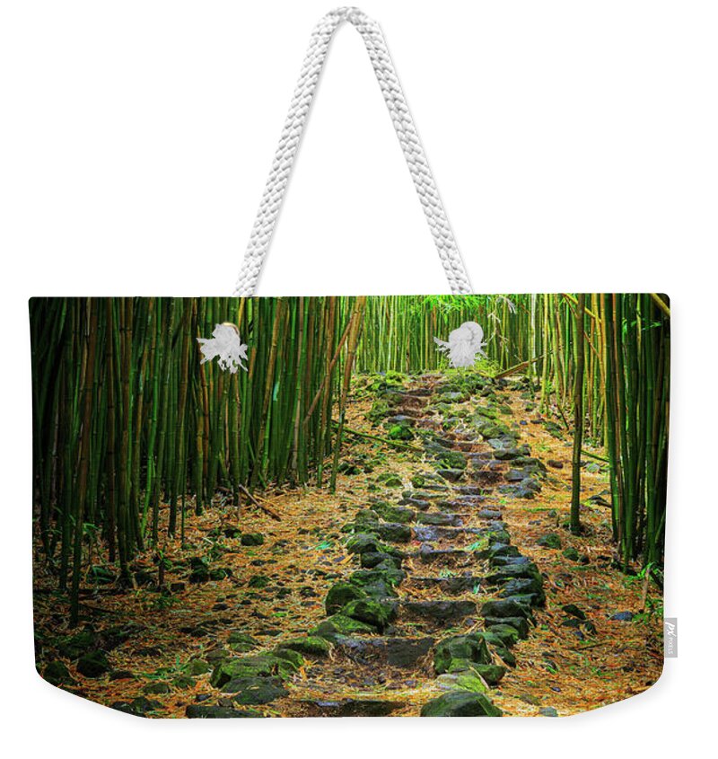 America Weekender Tote Bag featuring the photograph Waimoku Bamboo Forest #2 by Inge Johnsson