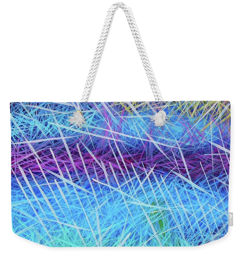 Color Weekender Tote Bag featuring the painting Wait by the River by Angela Treat Lyon