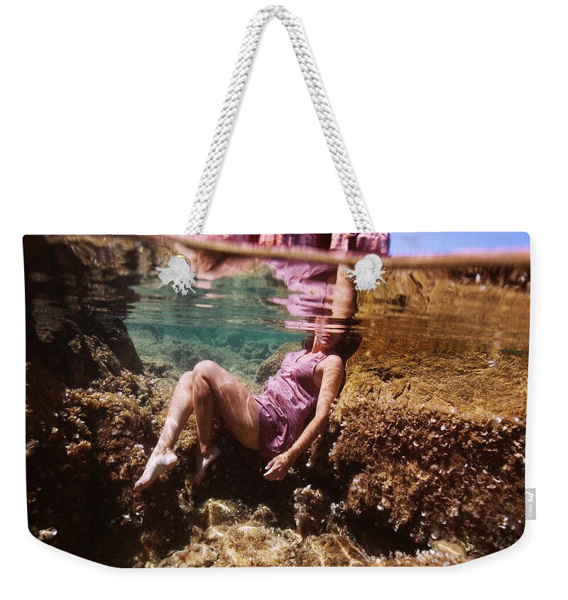 Swim Weekender Tote Bag featuring the photograph Waiting for by Gemma Silvestre