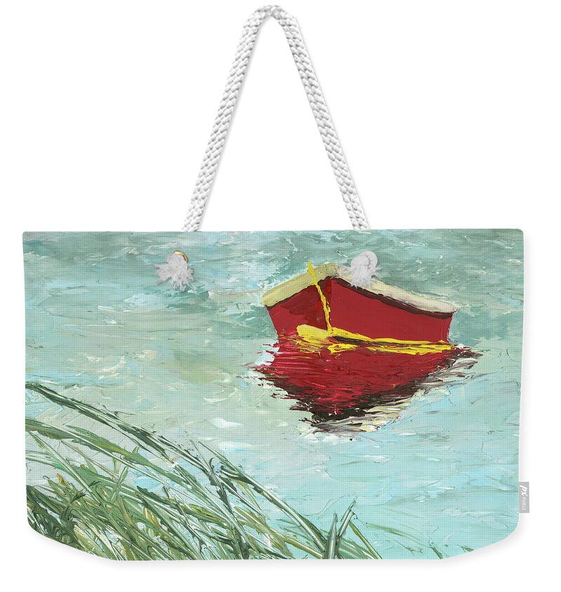 Seascape Weekender Tote Bag featuring the painting Waiting by Ovidiu Ervin Gruia