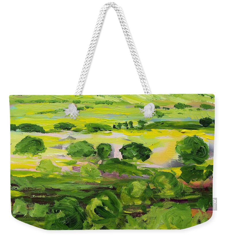 Landscape Weekender Tote Bag featuring the painting Wakefield by Allan P Friedlander