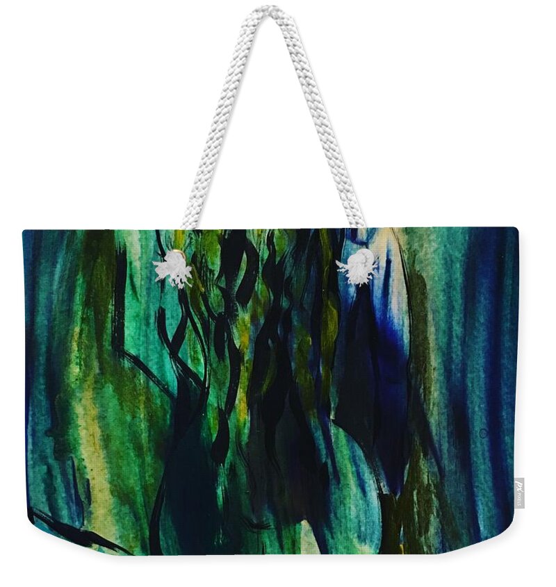 Woman Weekender Tote Bag featuring the painting Waking Up by Dottie Visker