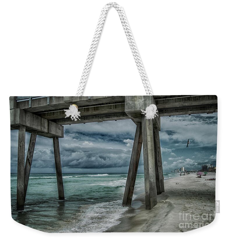 Beach Weekender Tote Bag featuring the photograph Walk Along the Seashore by Judy Hall-Folde