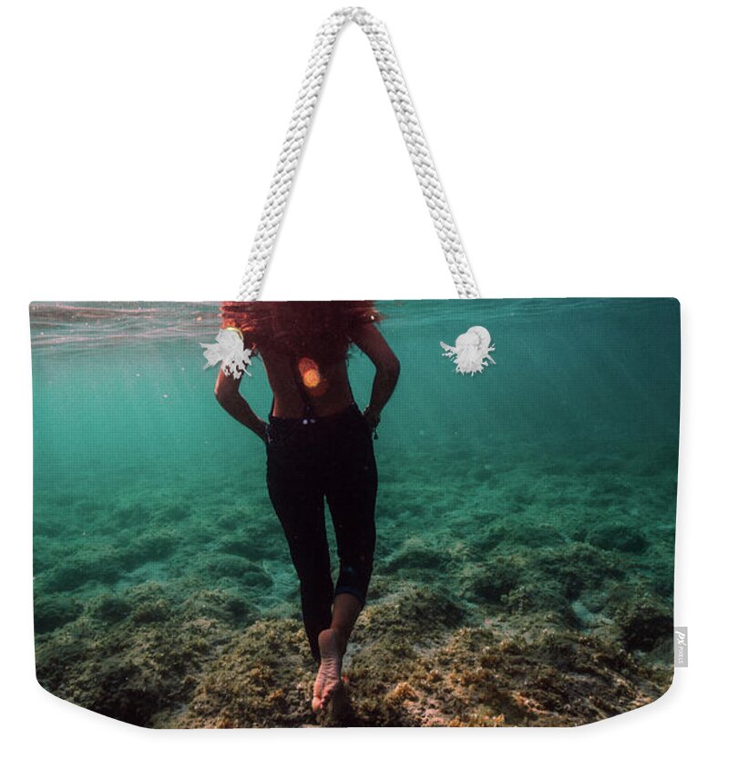 Swim Weekender Tote Bag featuring the photograph Walk Away by Gemma Silvestre