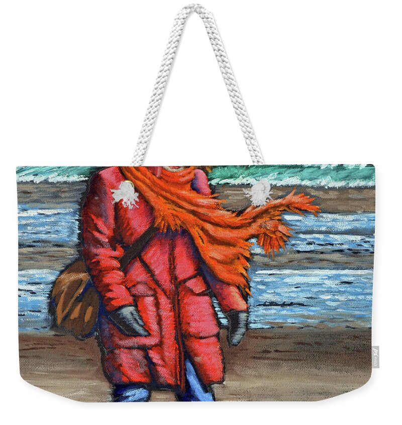 Art Weekender Tote Bag featuring the painting Walk On Beach by Kevin Hughes