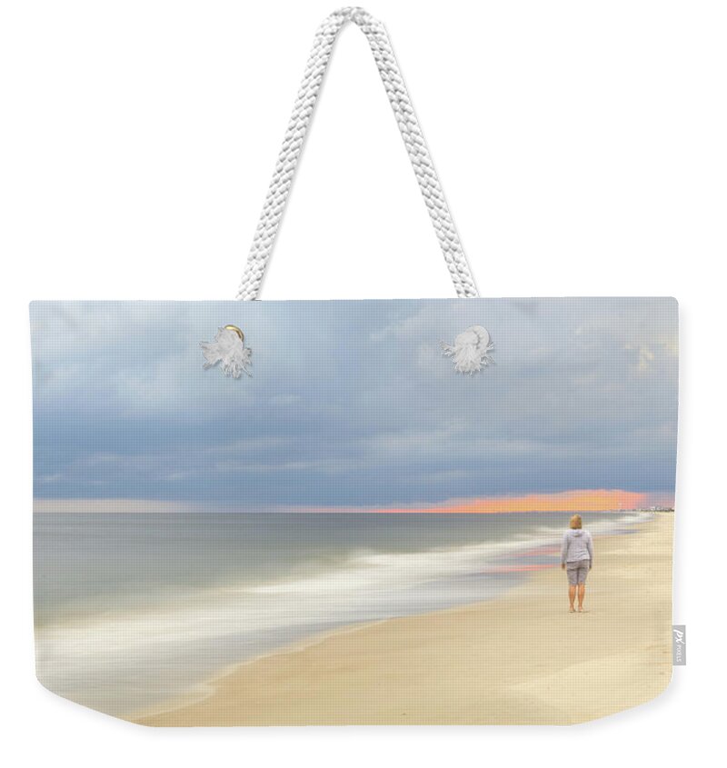 Beachclub Weekender Tote Bag featuring the photograph Walk on the beach by Nick Noble