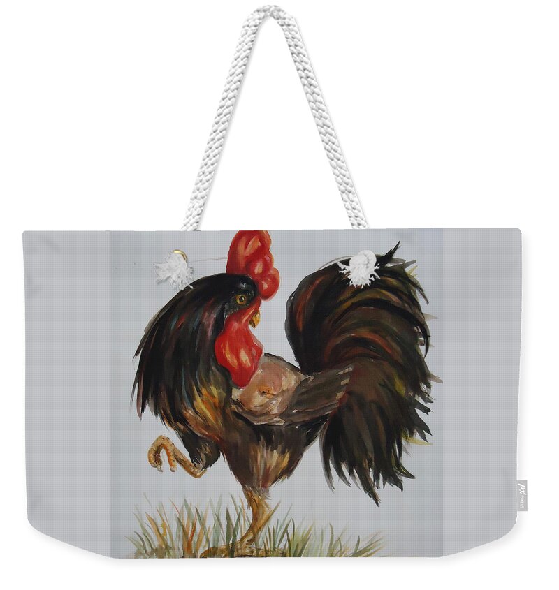 He Does Walk That Walk. Weekender Tote Bag featuring the painting Walk the Walk by Charme Curtin